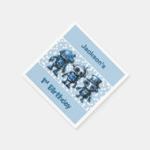 Steampunk Robot Thema 1e Verjaardagsfeest Servet (Hoek)