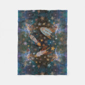 Steampunk Rockets in Emerald Nebula Fleece Deken (Voorkant)