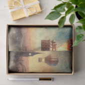 Steampunk Rode Panda Ballonreis Decoupage Tissuepapier (Geschenk)