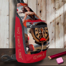 Steampunk Rode Waterverf Ballerina Sling Bag