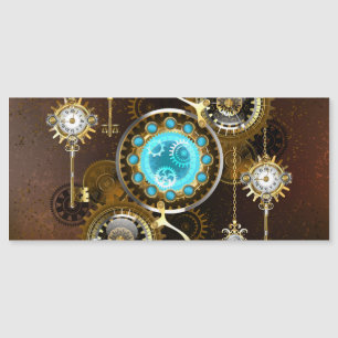 Steampunk roestige achtergrond met turkooizen lenz