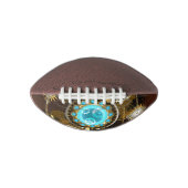 Steampunk roestige achtergrond met turkooizen lenz american football (Voorkant)