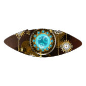 Steampunk roestige achtergrond met turkooizen lenz american football (Paneel)