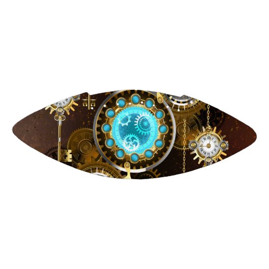 Steampunk roestige achtergrond met turkooizen lenz american football (Paneel)