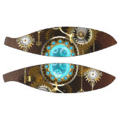 Steampunk roestige achtergrond met turkooizen lenz basketbal (Panelen)