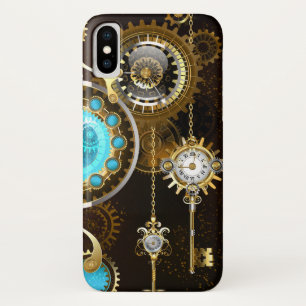 Steampunk roestige achtergrond met turkooizen lenz Case-Mate iPhone case