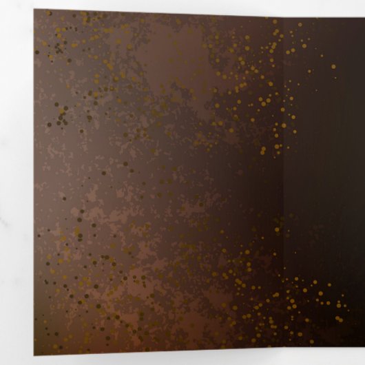 Steampunk roestige achtergrond met turkooizen lenz drieluik uitnodiging (Binnenzijde eerst)