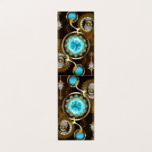 Steampunk roestige achtergrond met turkooizen lenz visitekaartje (Buitenkant ongevouwen)