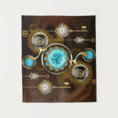 Steampunk roestige achtergrond met turkooizen lenz wandkleed (Voorkant)