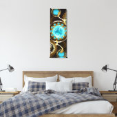 Steampunk roestige achtergrond met turquoise glaze canvas afdruk (Insitu (Slaapkamer))
