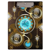 Steampunk roestige achtergrond met turquoise glaze klembord (Voorkant)
