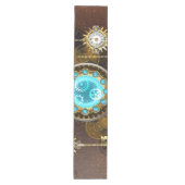 Steampunk roestige achtergrond met turquoise glaze medium tafelloper (Voorkant)
