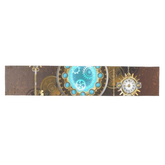 Steampunk roestige achtergrond met turquoise glaze medium tafelloper (Horizontaal)