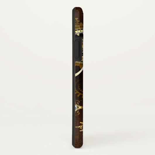 Steampunk Roestige Achtergrond met Turquoise Lenze Case-Mate iPhone Case (Achterkant/rechts)