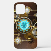 Steampunk Roestige Achtergrond met Turquoise Lenze Case-Mate iPhone Case (Achterkant)