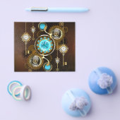 Steampunk Roestige Achtergrond met Turquoise Lenze Flyer (Enkel)