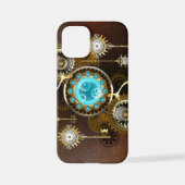 Steampunk Roestige Achtergrond met Turquoise Lenze iPhone Hoesje (Achterkant)