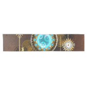 Steampunk Roestige Achtergrond met Turquoise Lenze Korte Tafelloper (Horizontaal)