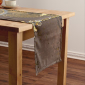 Steampunk Roestige Achtergrond met Turquoise Lenze Korte Tafelloper (Voorbeeld)