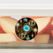 Steampunk Roestige Achtergrond met Turquoise Lenze Labels (Aangebracht)