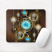 Steampunk Roestige Achtergrond met Turquoise Lenze Muismat (Met muis)