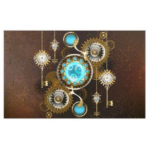 Steampunk Roestige Achtergrond met Turquoise Lenze Stof