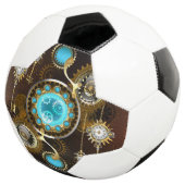 Steampunk Roestige Achtergrond met Turquoise Lenze Voetbal (Drie kwart)