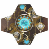 Steampunk Roestige Achtergrond met Turquoise Lenze Voetbal (Enkel)