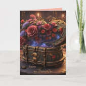 Steampunk Romance Feestdagen Kaart (Voorkant)