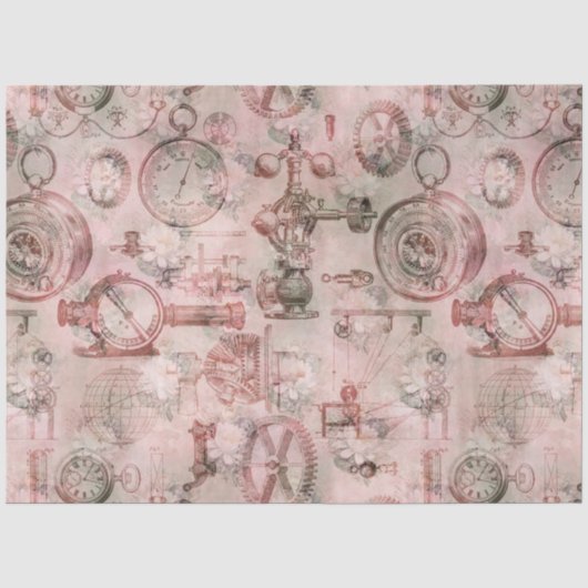 Steampunk Romance Serie Ontwerp 4 Tissuepapier (Voorkant)