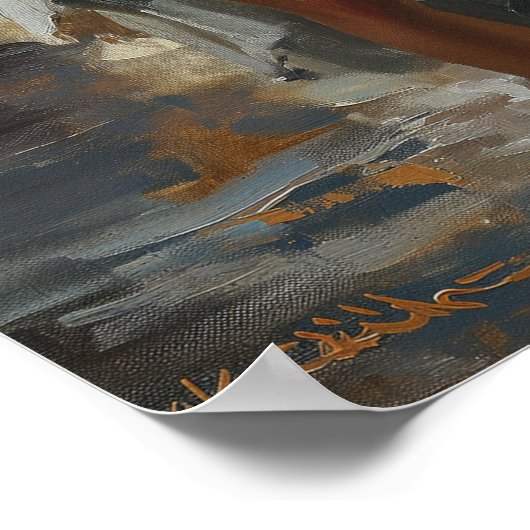 Steampunk Romance -  stijl Waterverf Art Poster (Hoek)