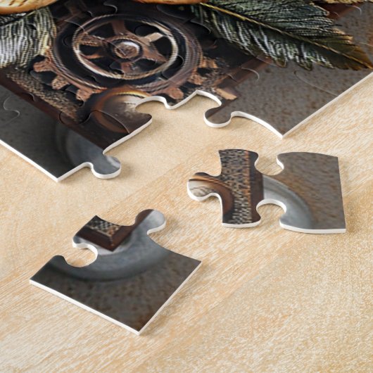 Steampunk Romantic Photo Personalized Legpuzzel (Zijkant)