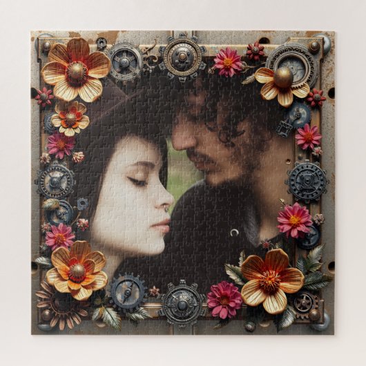 Steampunk Romantic Photo Personalized Legpuzzel (Verticaal)