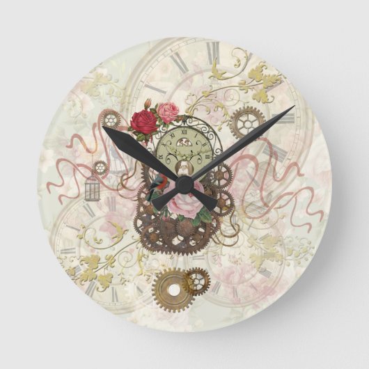 Steampunk Romantisch Ronde Klok (Voorkant)