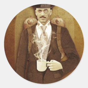 STEAMPUNK RONDE STICKER