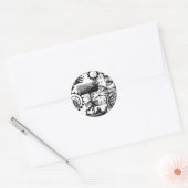 steampunk ronde sticker (Envelop)