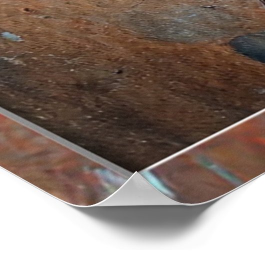 Steampunk Rood Blauwe Goggles Graffiti Poster (Hoek)