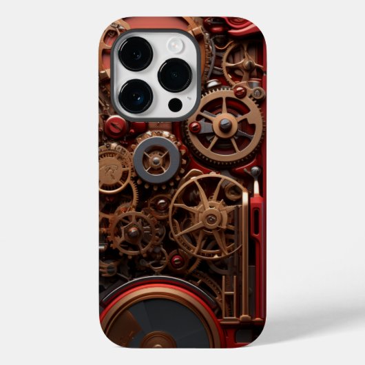 Steampunk rood Case-Mate iPhone case (Achterkant)