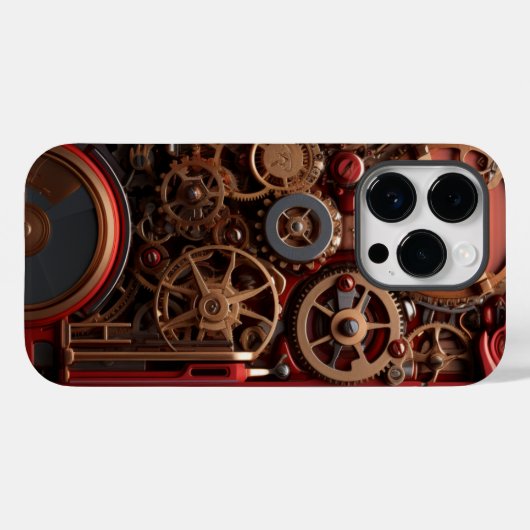 Steampunk rood Case-Mate iPhone case (Achterkant (horizontaal))
