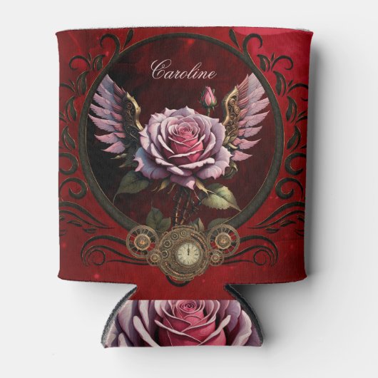 Steampunk-roos Blikjeskoeler (Voorkant)