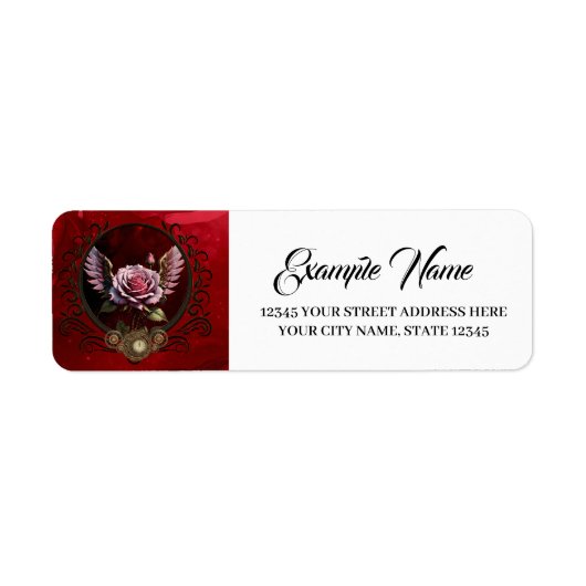 Steampunk-roos Etiket (Voorkant)