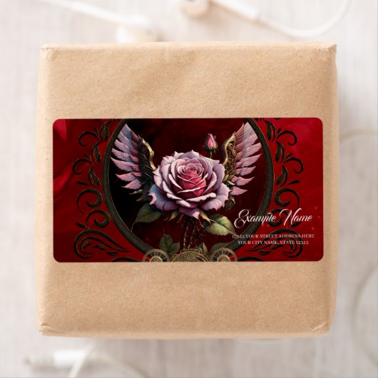 Steampunk-roos Etiket (Insitu)