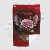 Steampunk-roos Golfhanddoek (Insitu)