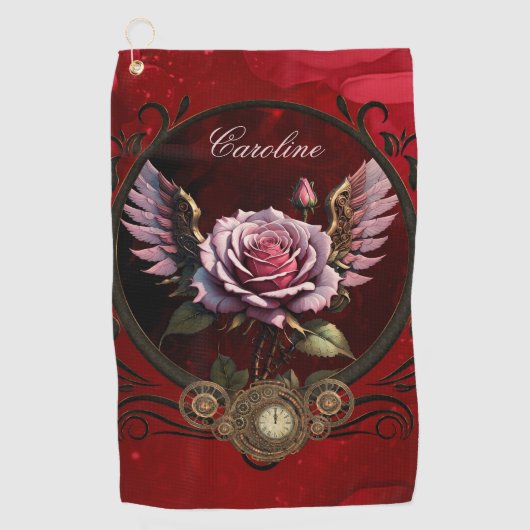 Steampunk-roos Golfhanddoek (Voorkant)