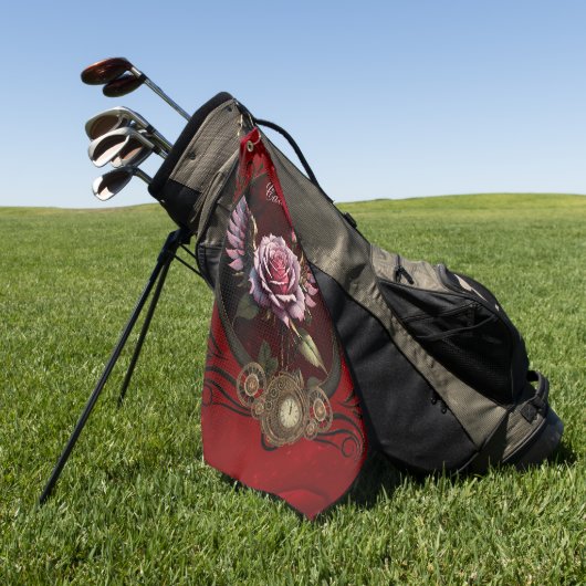 Steampunk-roos Golfhanddoek (Groen)