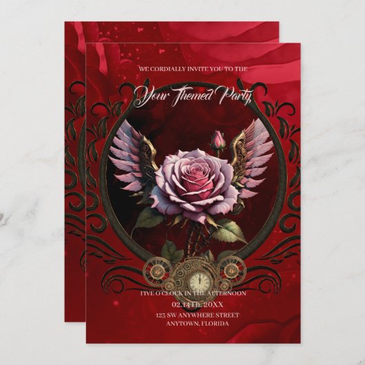 Steampunk-roos Kaart (Voorkant / Achterkant)