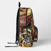 Steampunk Roos met surrealistisch gezicht - Mechan Bedrukte Rugzak (Links)