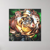 Steampunk Roos met surrealistisch gezicht - Mechan Canvas Afdruk (Voorkant)