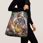 Steampunk Roos met surrealistisch gezicht - Mechan Crossbody Tas (Dichtbij)