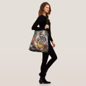Steampunk Roos met surrealistisch gezicht - Mechan Crossbody Tas (Op model)